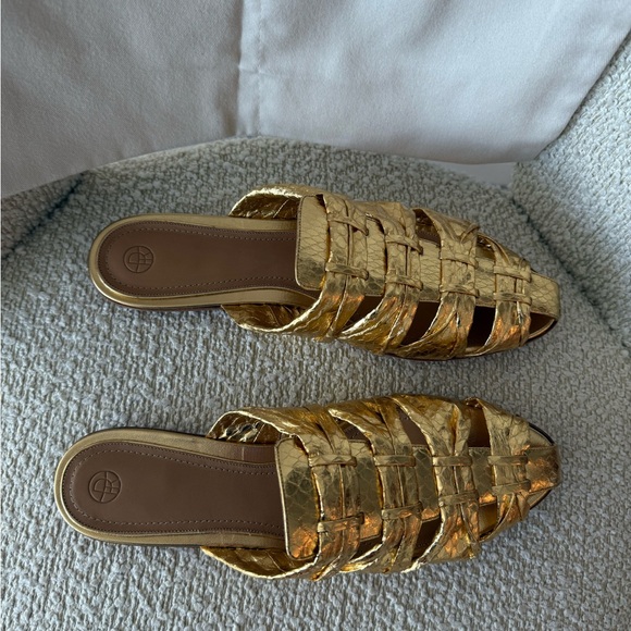 The Row Gold Woven Mules - Picture 5 of 12